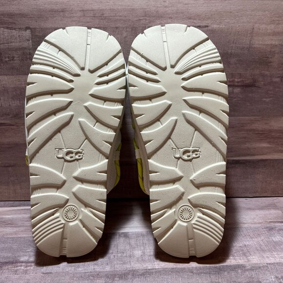 UGG Womens White Lime Spaceslider Tech Slide Platform Sandal Size 7 Slip On - Picture 6 of 9